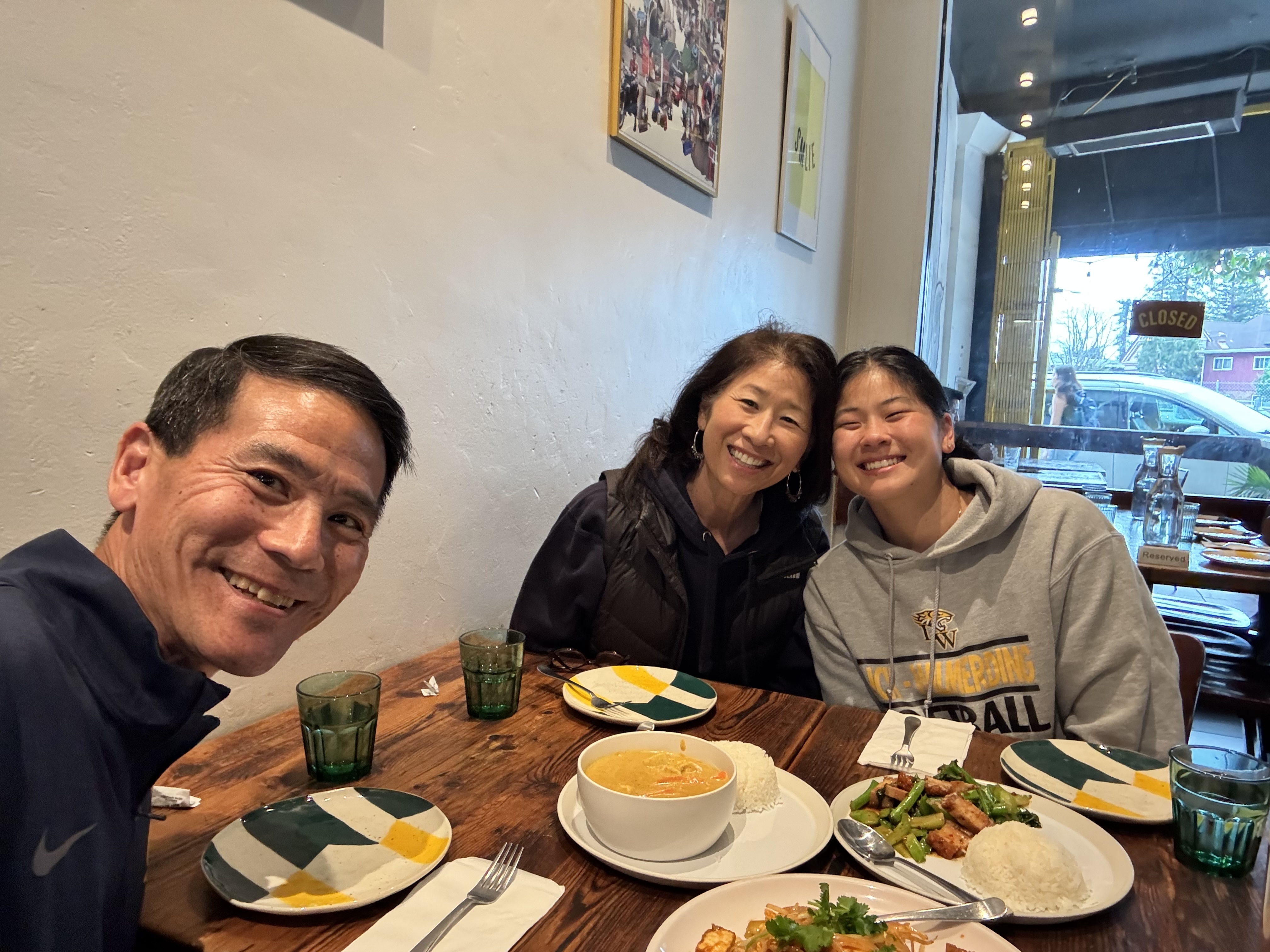 my parents and I at yimm thai