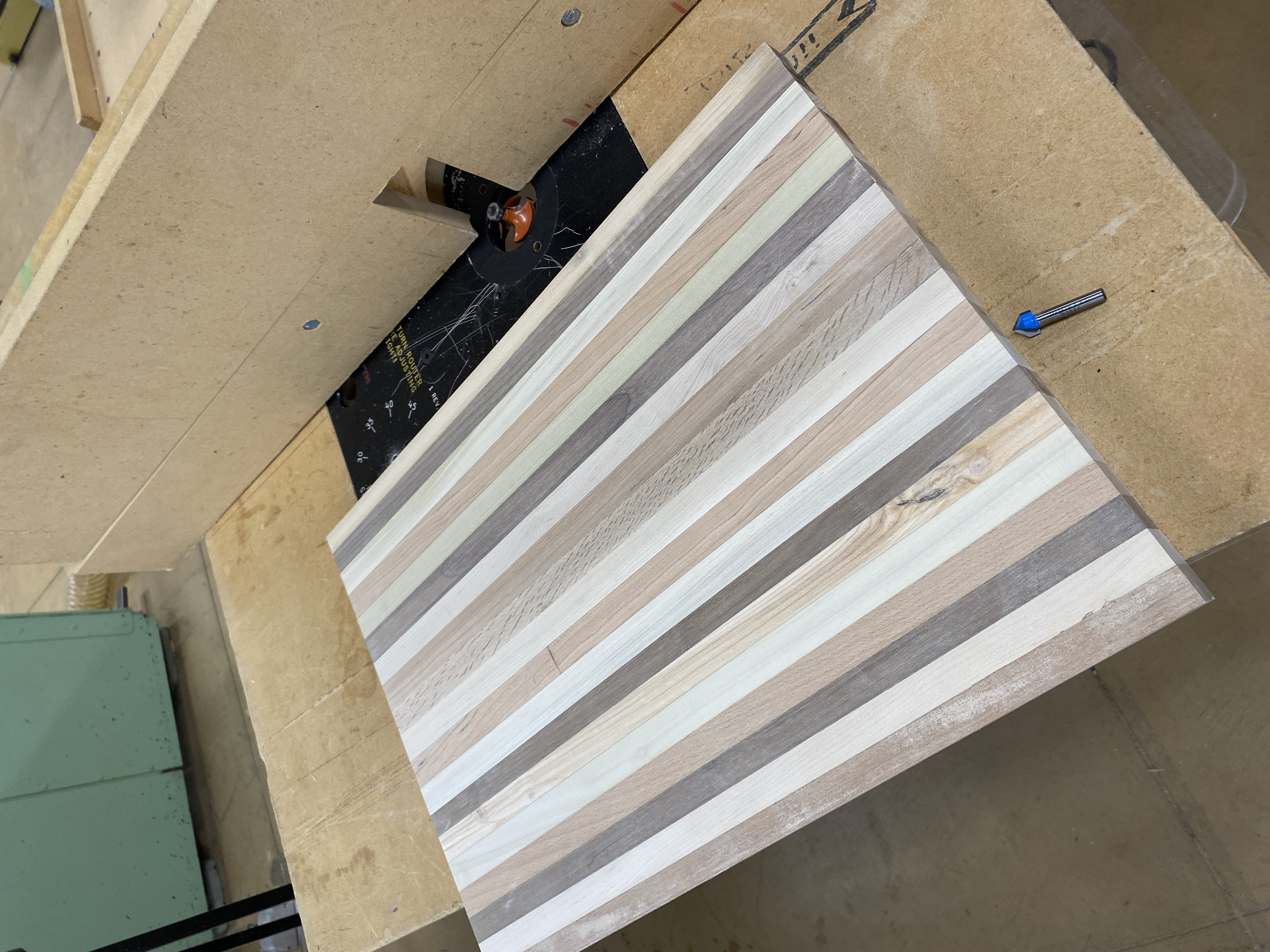 butcher block before chamfering edges