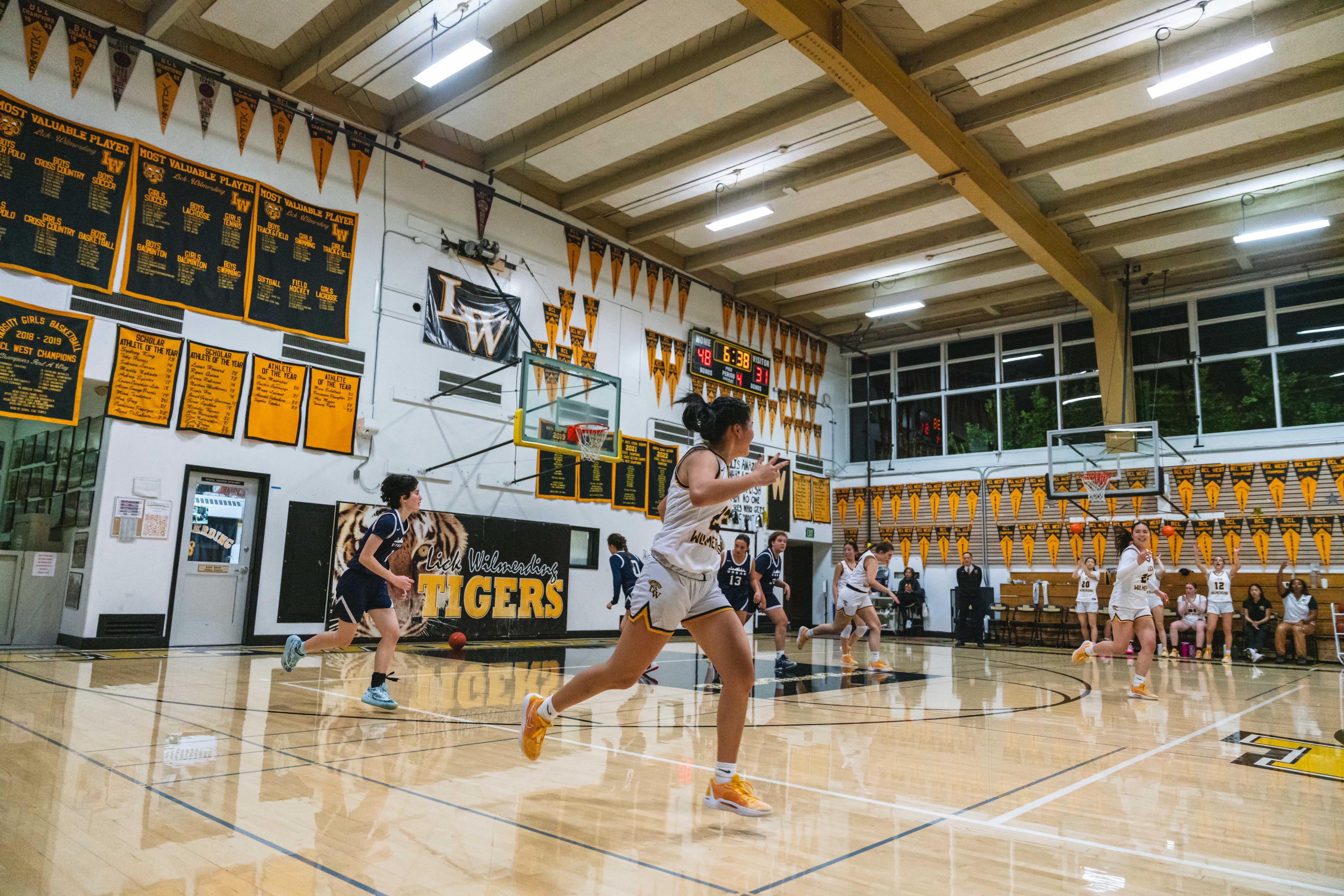 Emmie's celebration after a three-pointer