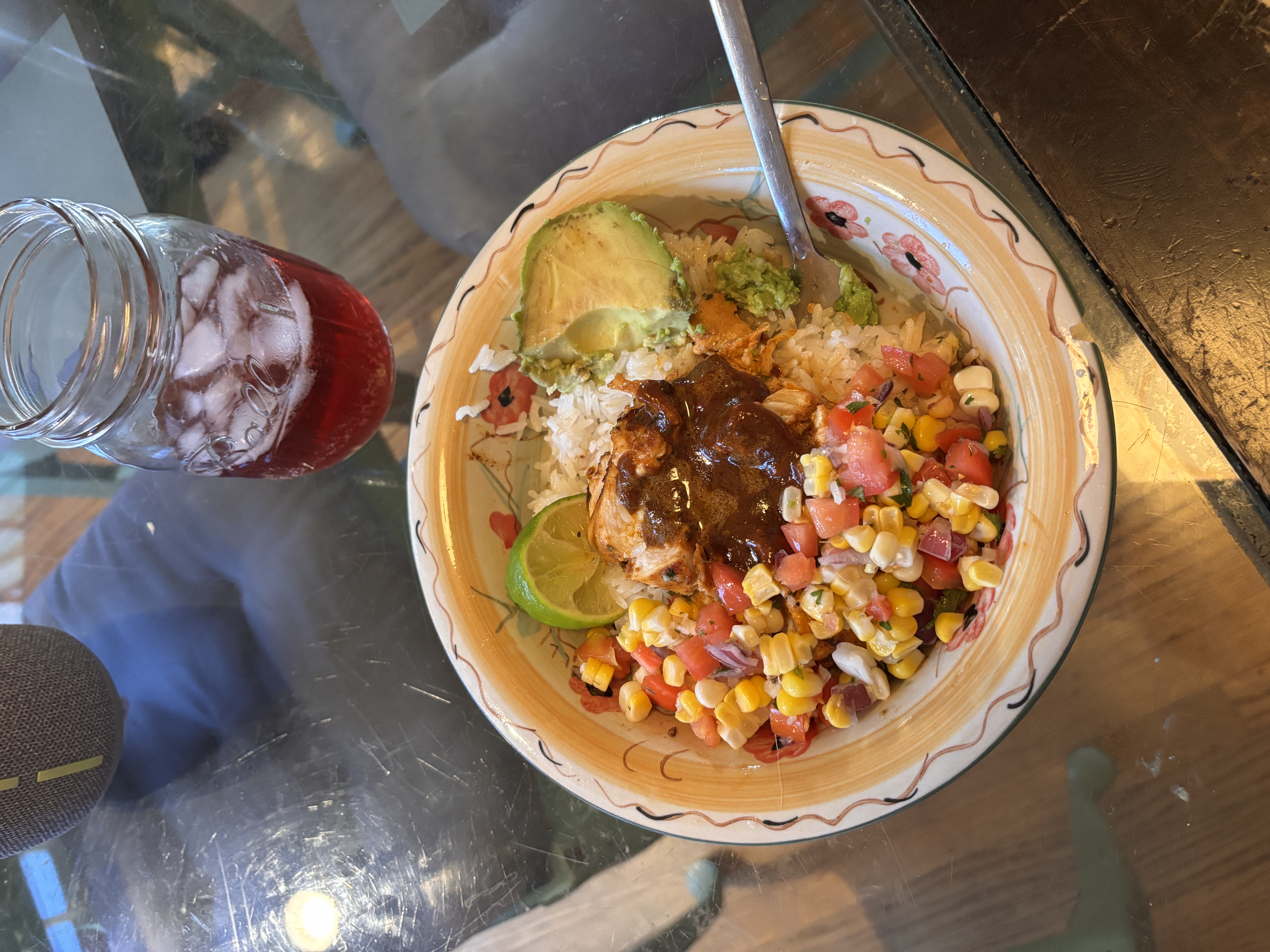 chipotle chicken & corn salsa bowl