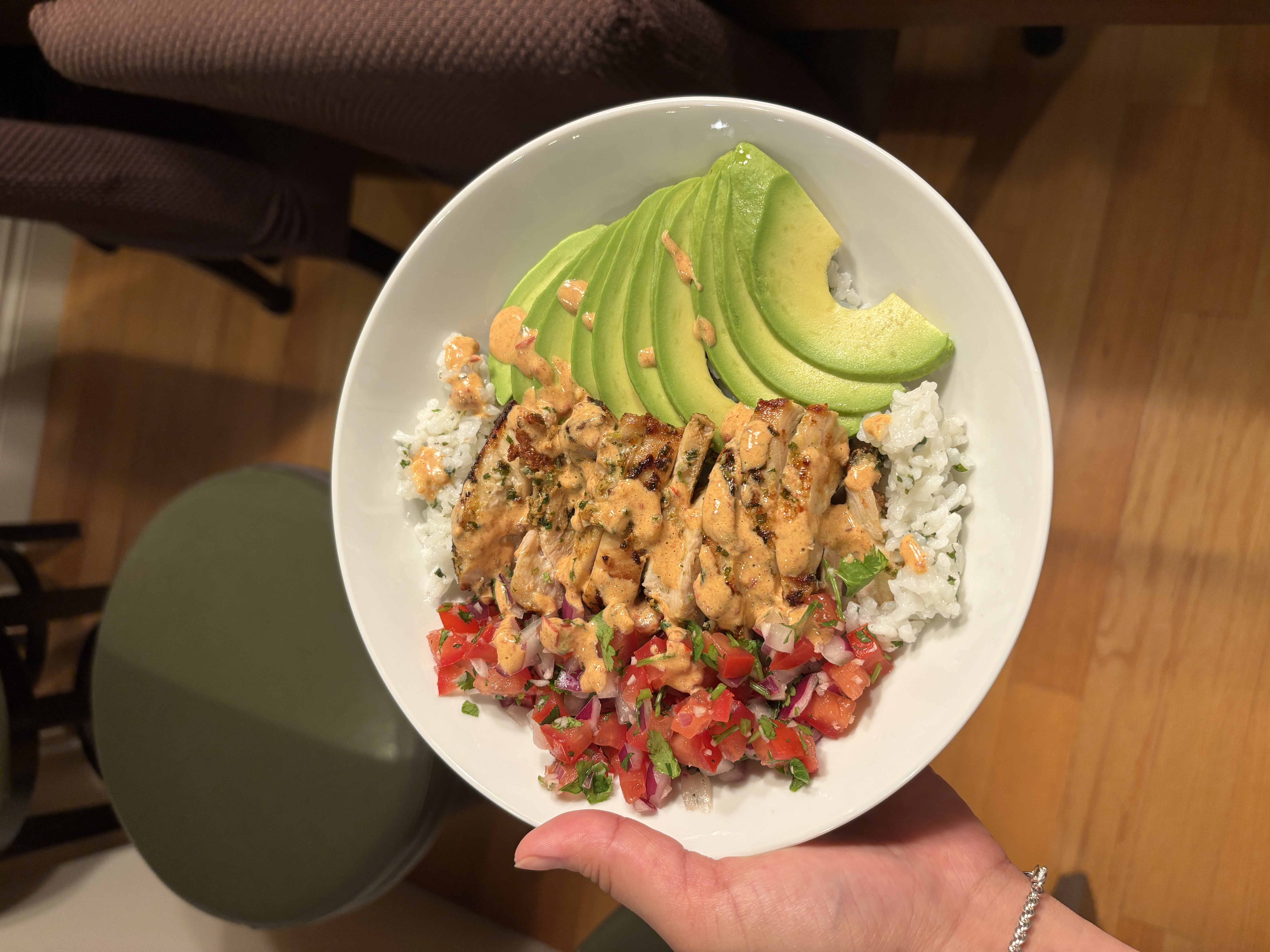 homemade chipotle chicken bowl