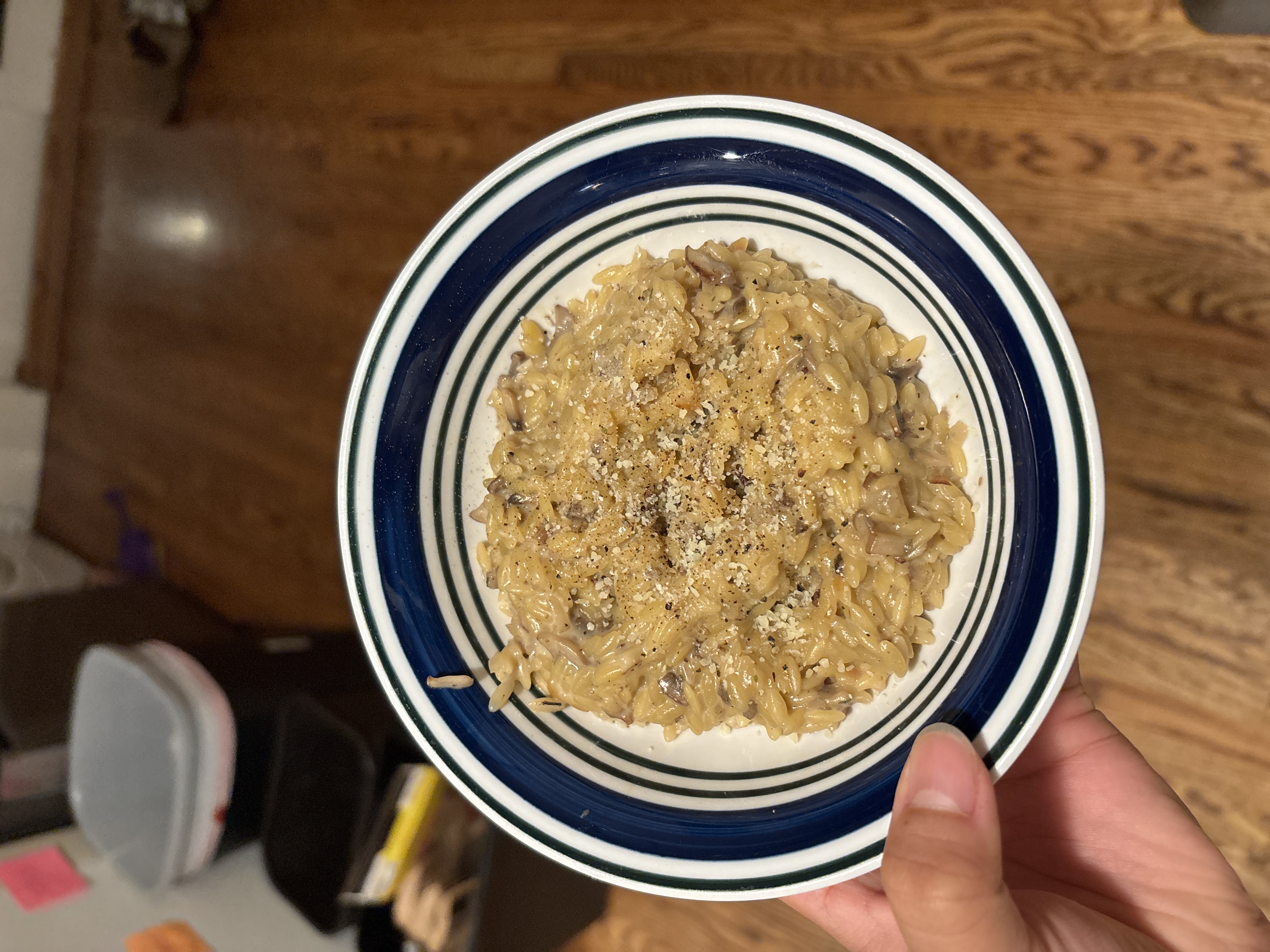 creamy wild mushroom orzo