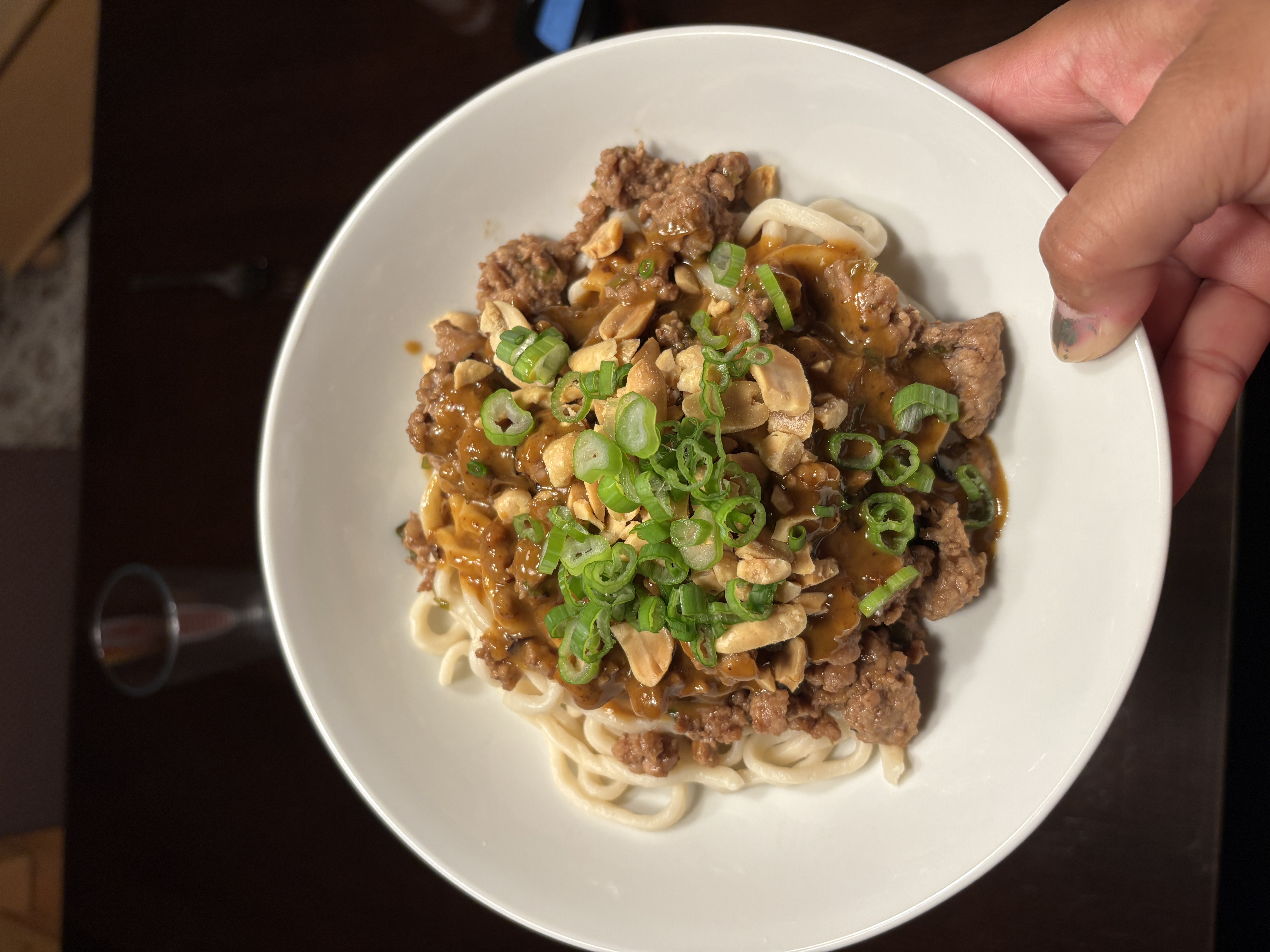 homemade spicy dan dan noodles
