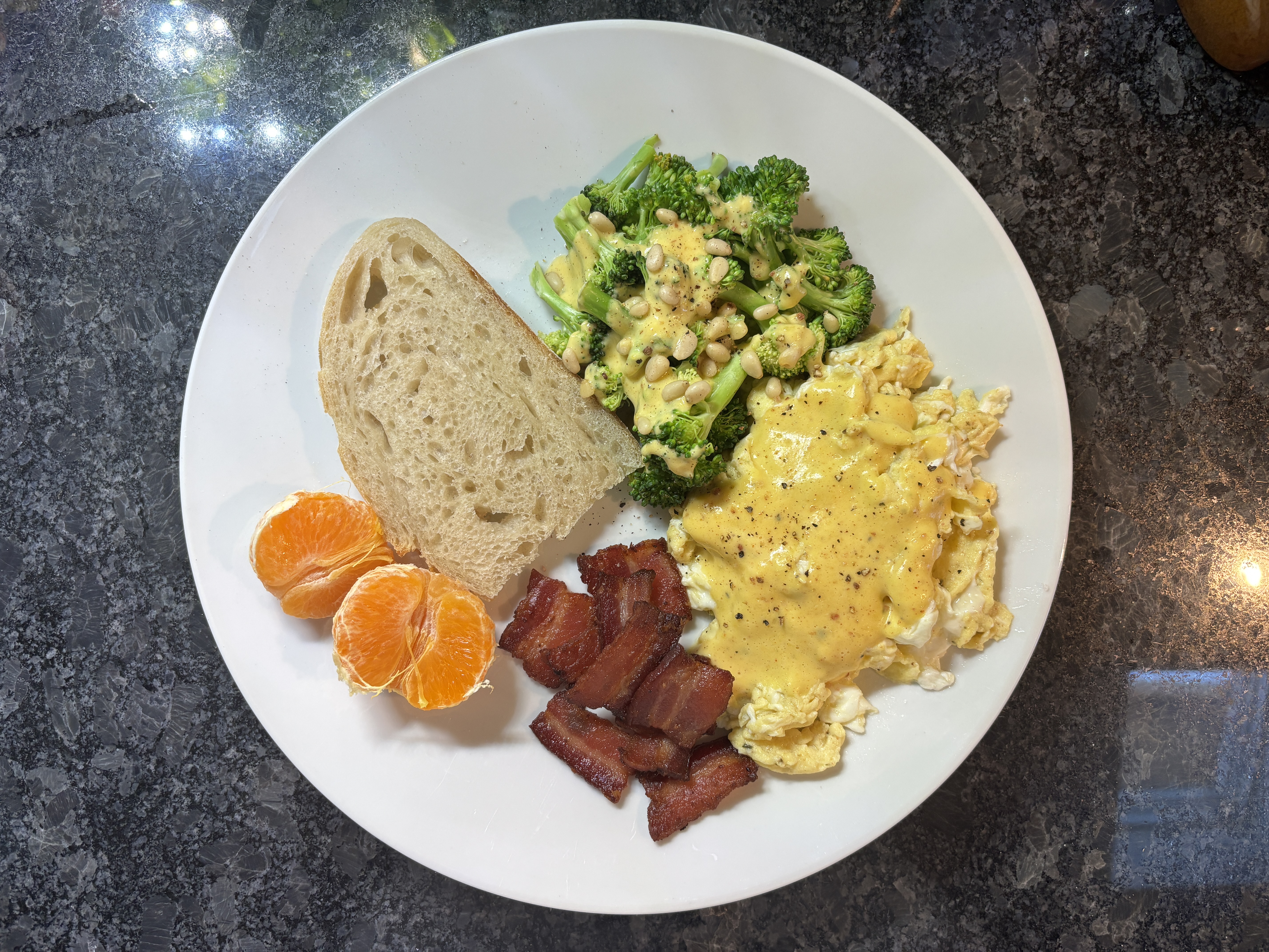 sourdough brunch with hollandaise eggs
