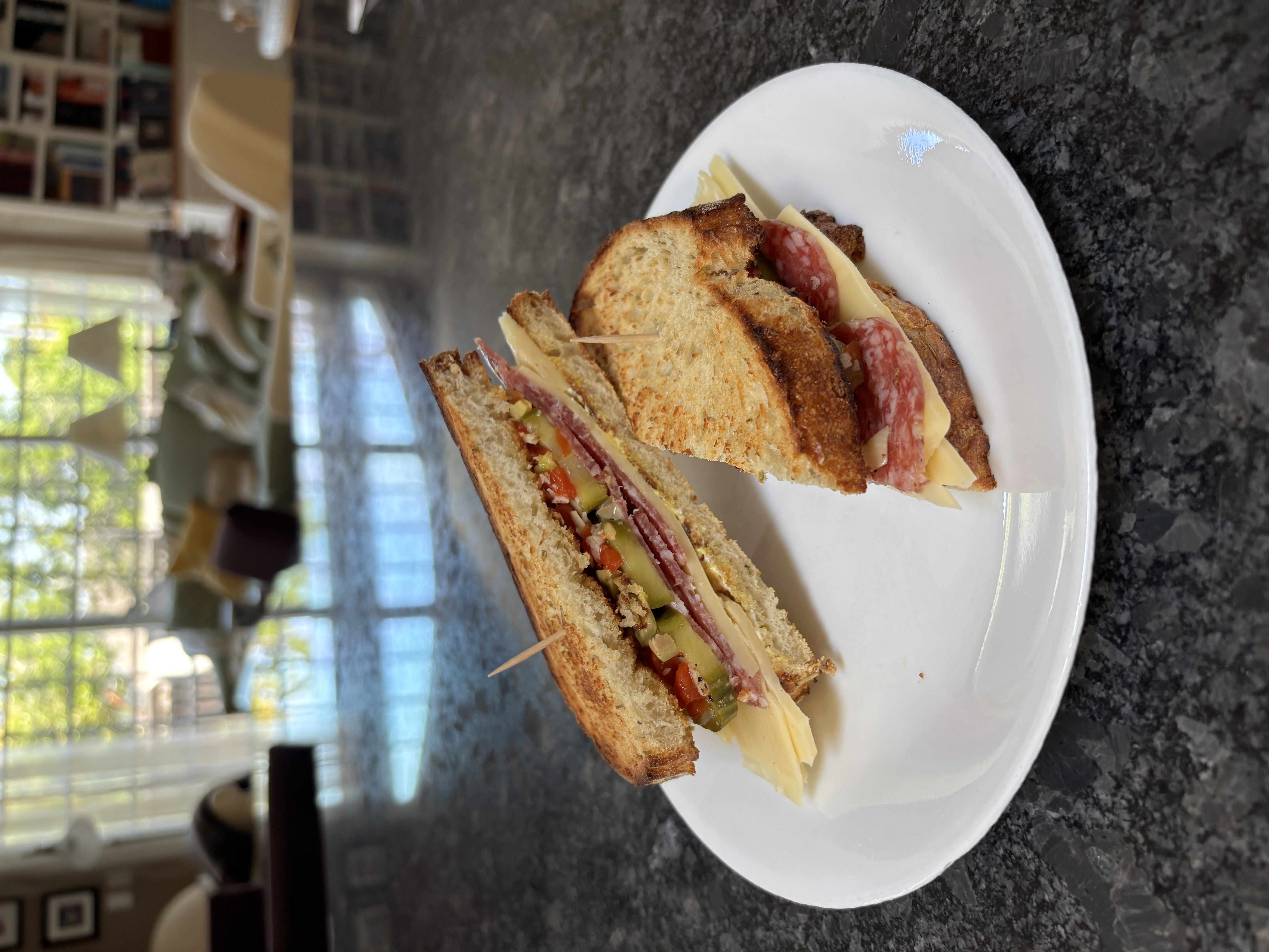 artisan italian grinder with olive tapenade