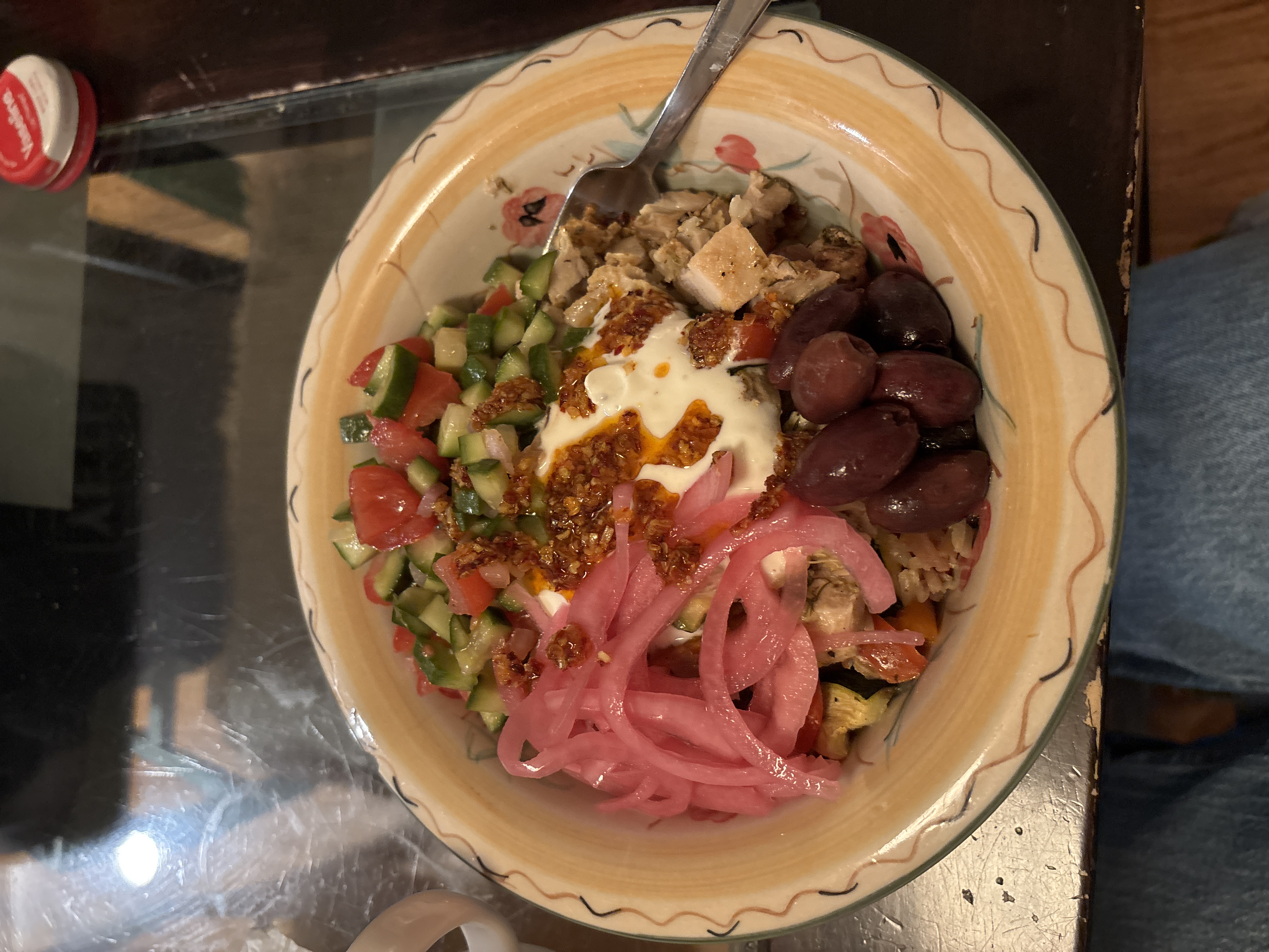 mediterranean spiced chicken bowl