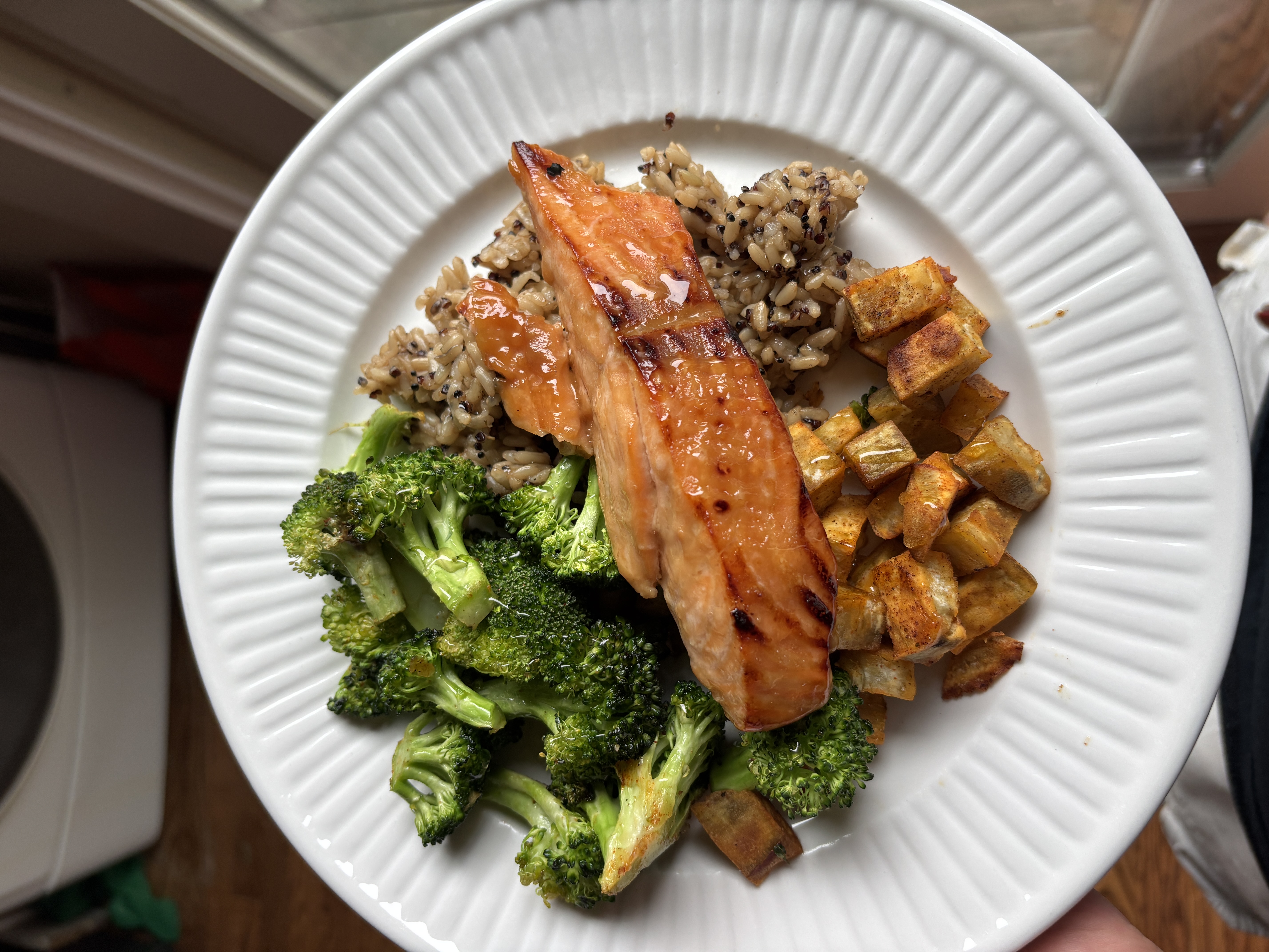 pan-seared salmon & roasted sweet potato