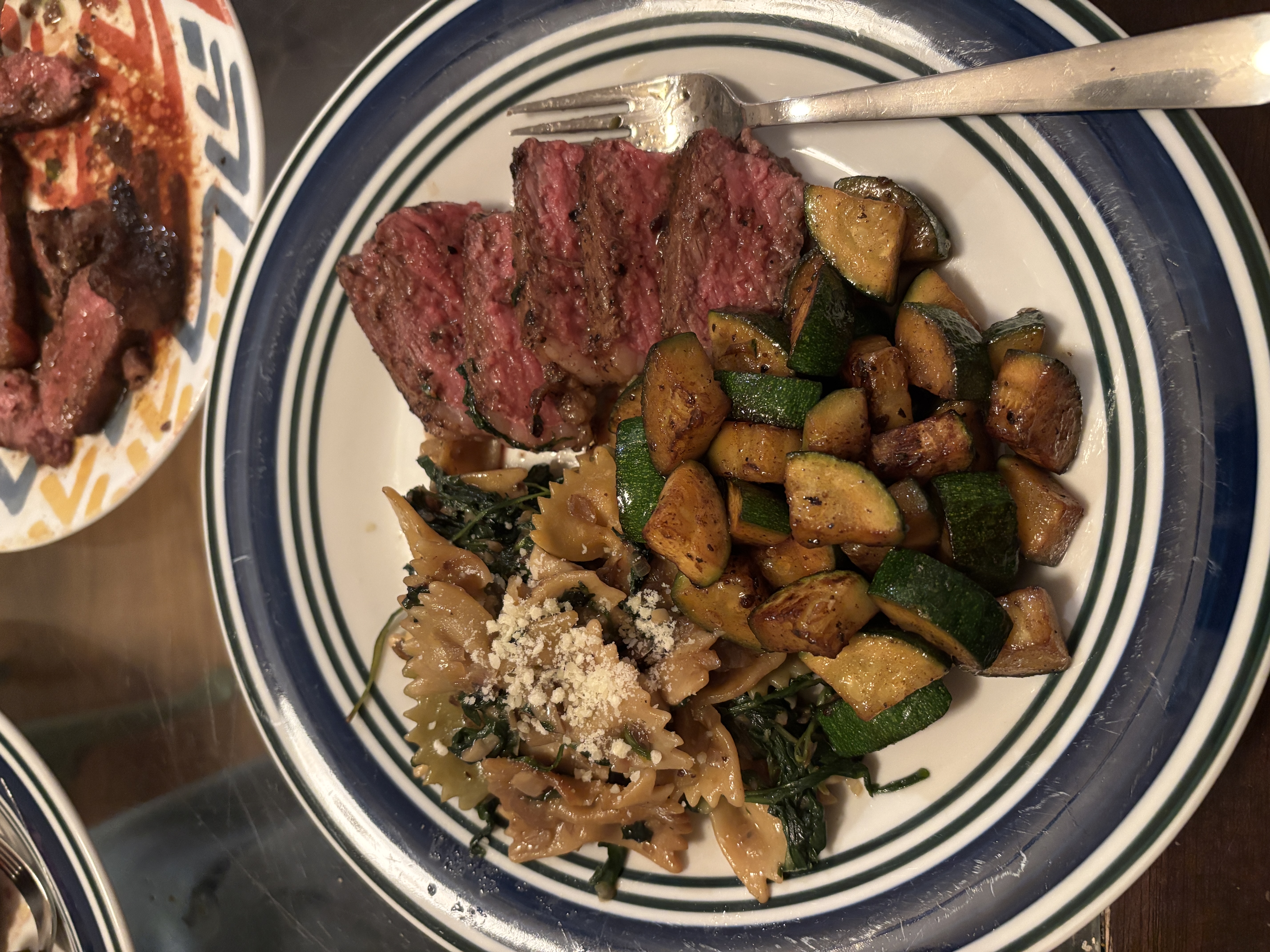 seared steak & garlic zucchini pasta