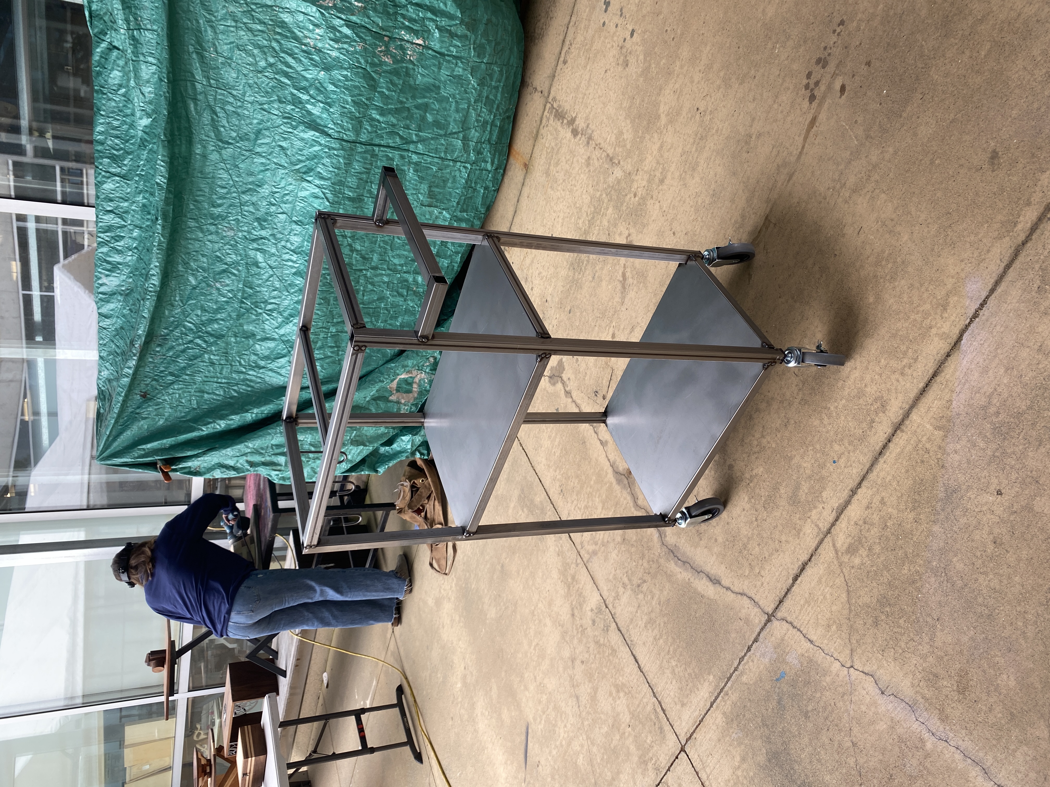 kitchen cart frame with wheels